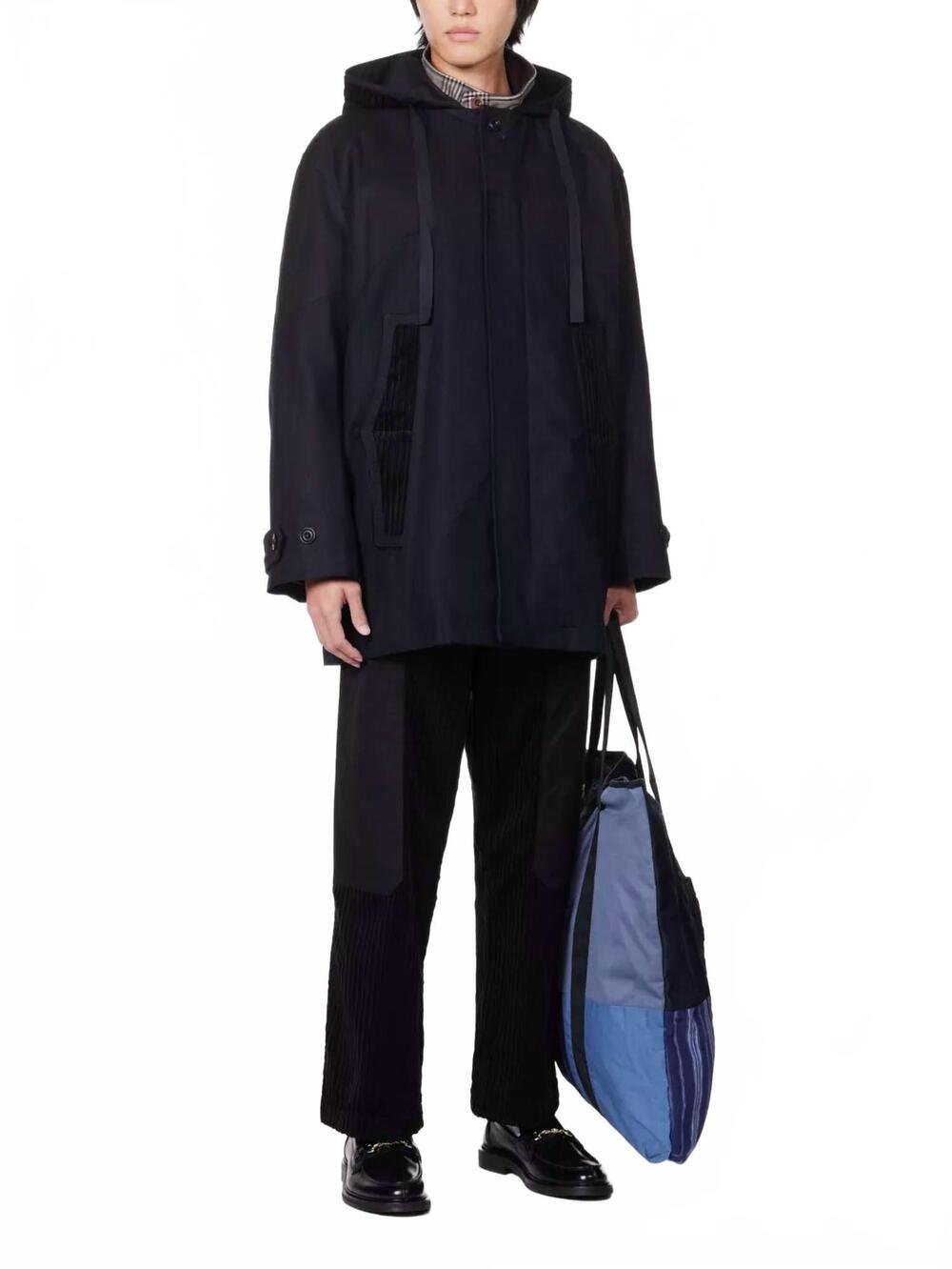 NEW NICHOLAS DALEY western parka jacket in indigo/black